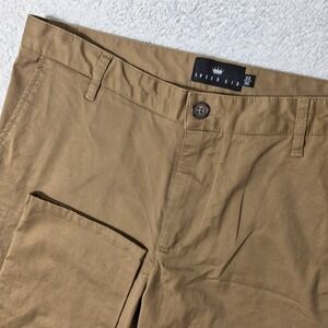 NEW Under 510 Spandex Mens 33/26 Chino Pants Brown Tapered Stretch Khaki